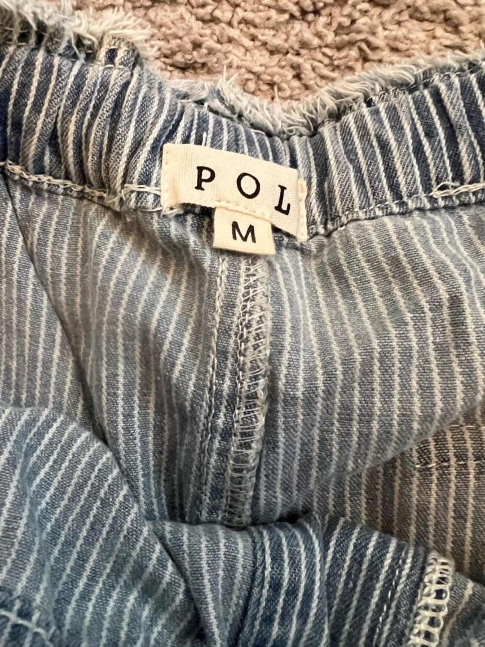 POL Boho Embroidered Wide Leg Pinstriped Jeans M  Floral Festival - Picture 10 of 13
